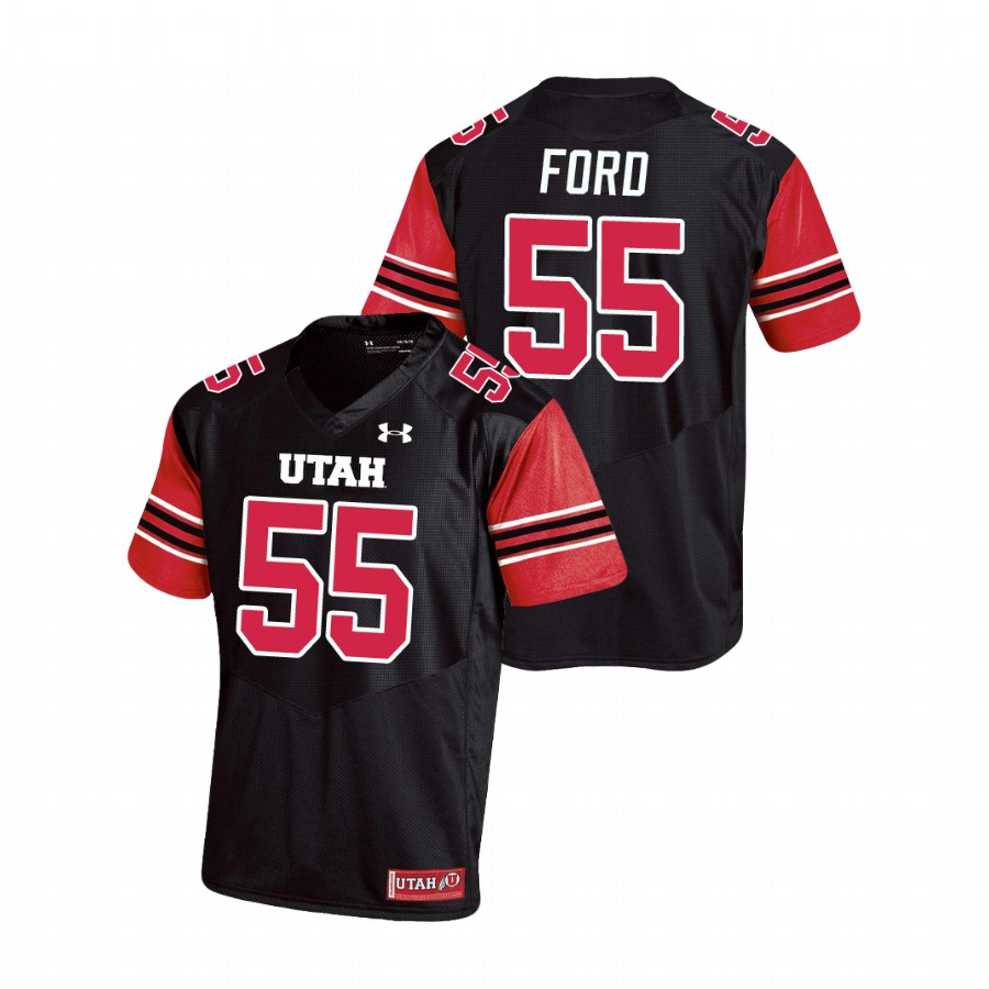 men's utah utes nick ford black replica college football jersey 1