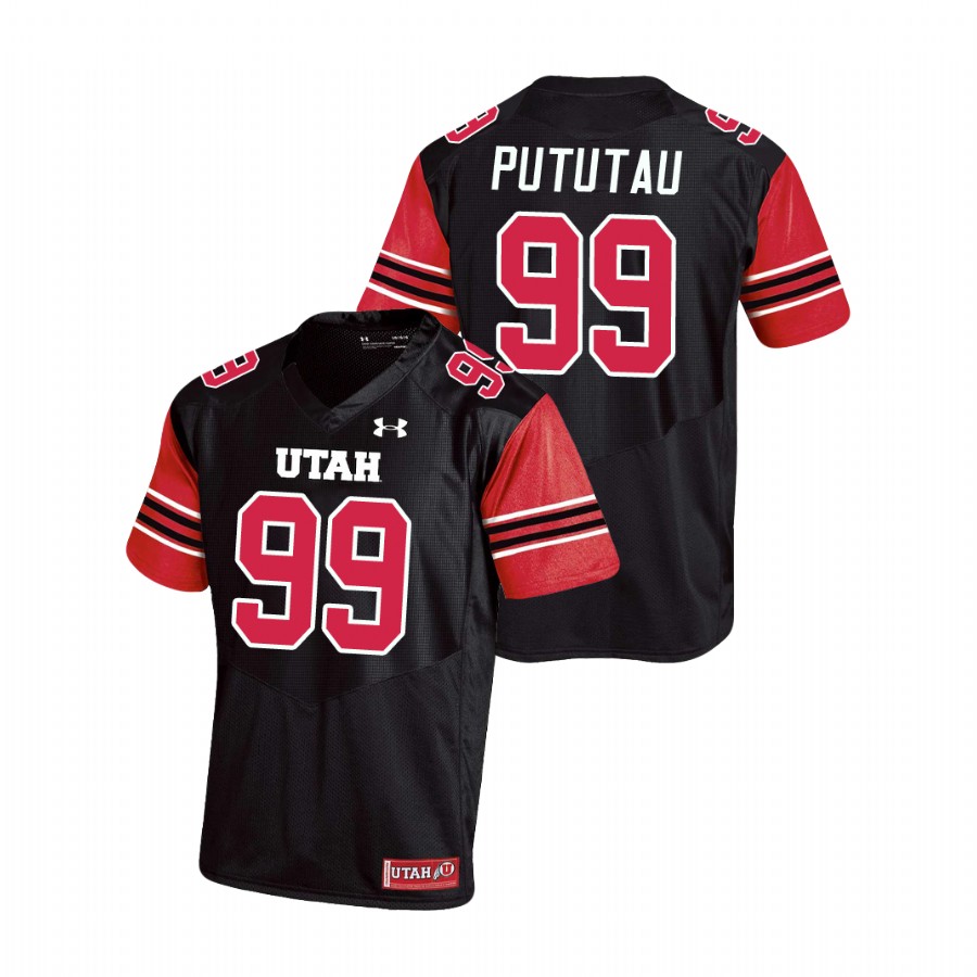men's utah utes tennessee pututau black replica college football jersey