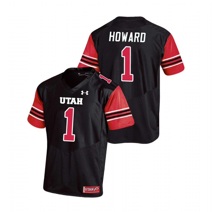 men's utah utes theo howard football replica black jersey