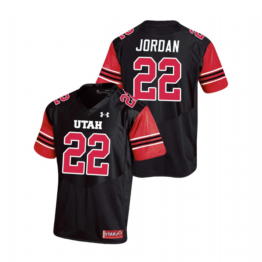 men's utah utes ty jordan black replica college football jersey