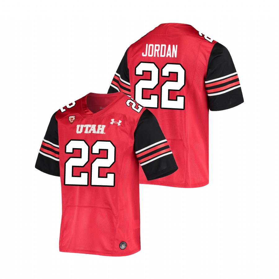 men's utah utes ty jordan red college football premiere jersey