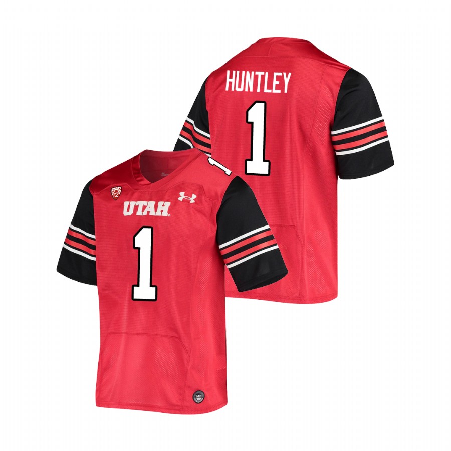 men's utah utes tyler huntley red college football premiere jersey
