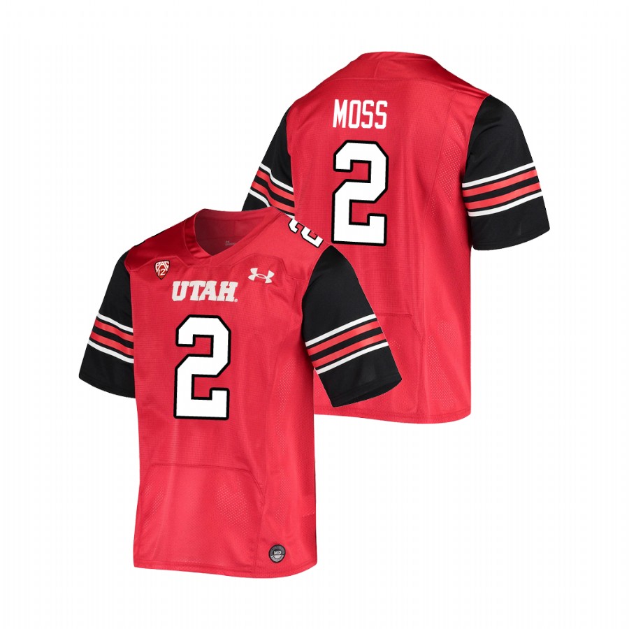 men's utah utes zack moss red college football premiere jersey