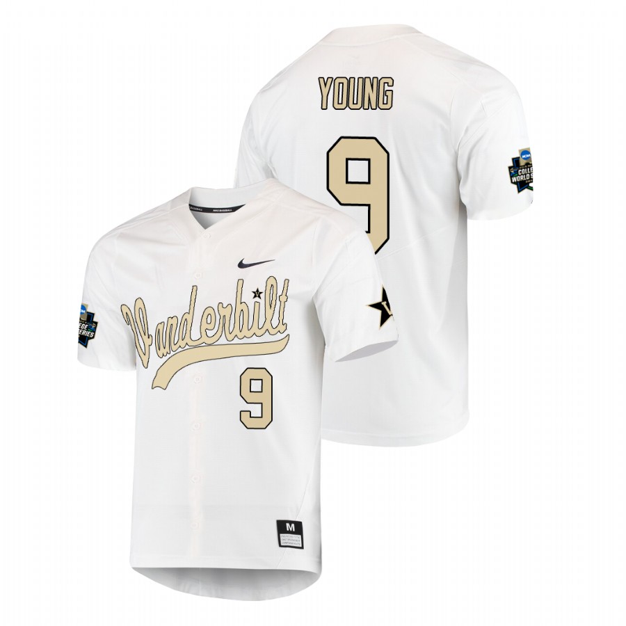 men's vanderbilt commodores carter young baseball college world series white jersey