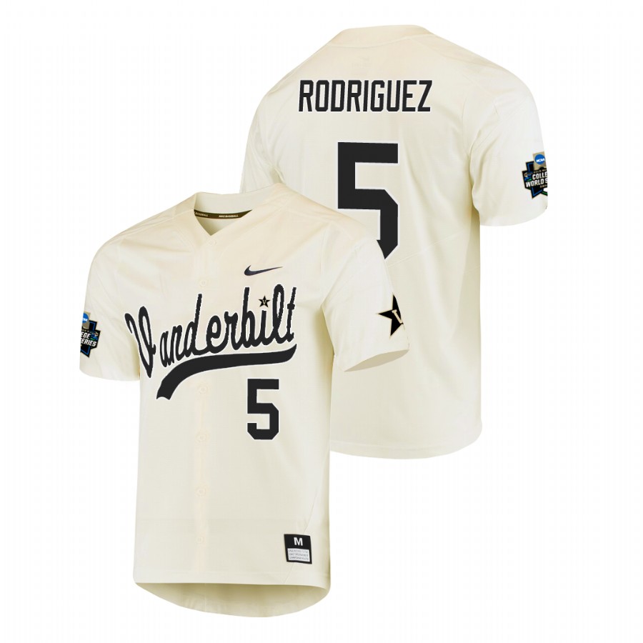 men's vanderbilt commodores cj rodriguez baseball college world series cream jersey