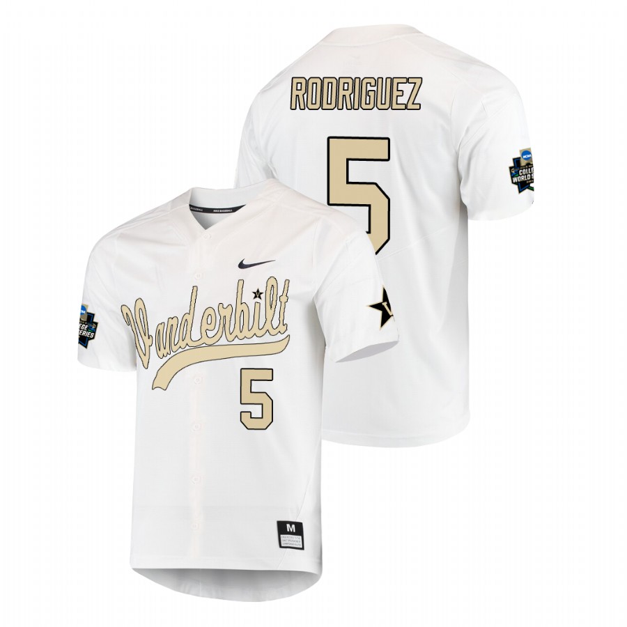 men's vanderbilt commodores cj rodriguez baseball college world series white jersey