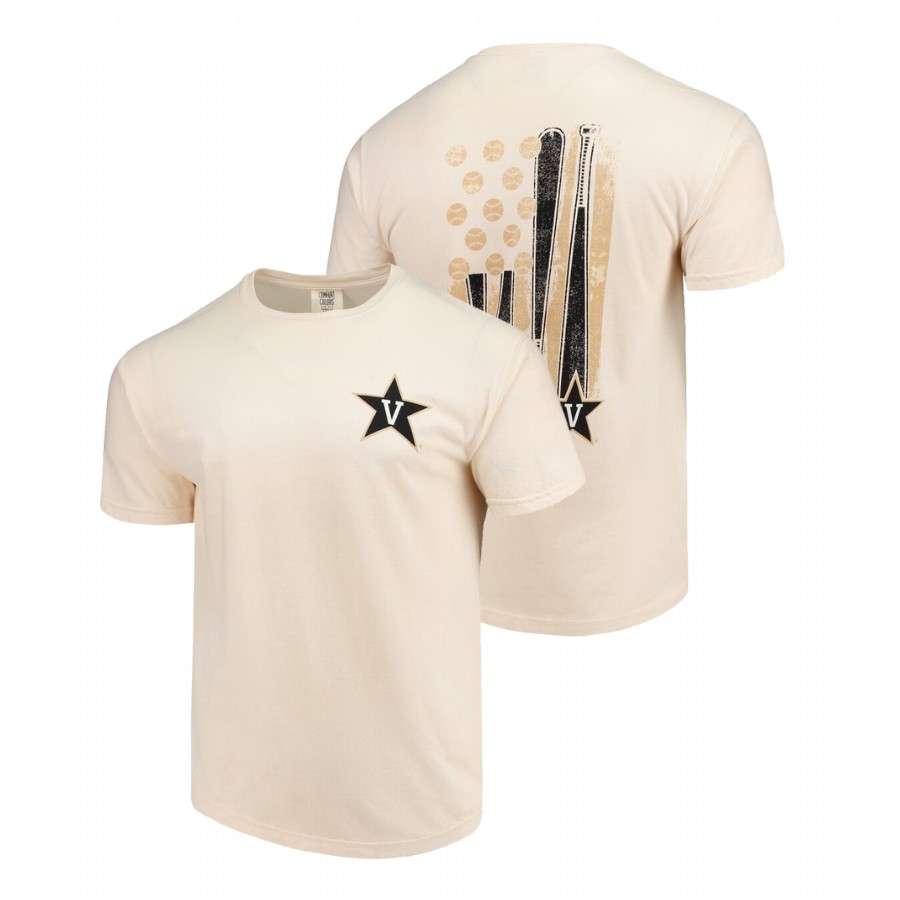 men's vanderbilt commodores cream baseball flag comfort colors t shirt