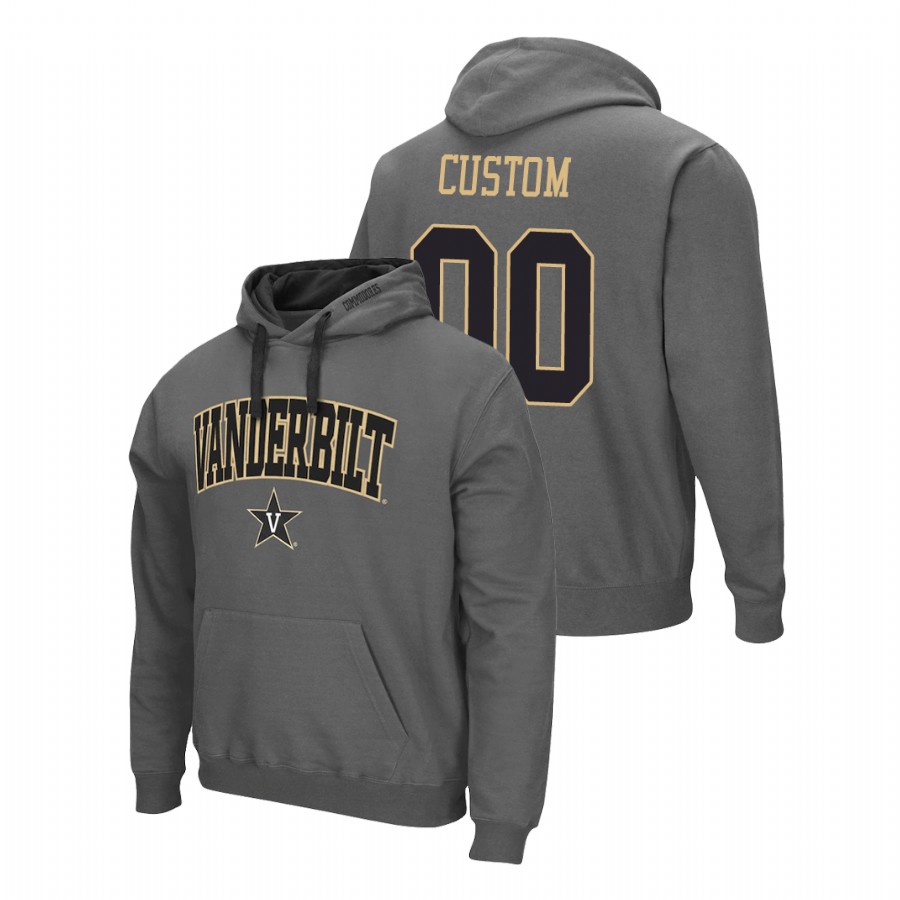men's vanderbilt commodores custom pullover charcoal arch & logo 2.0 hoodie