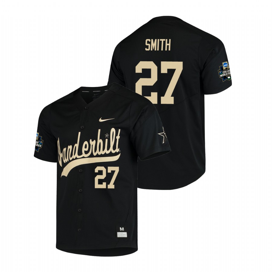 men's vanderbilt commodores ethan smith baseball college world series black jersey