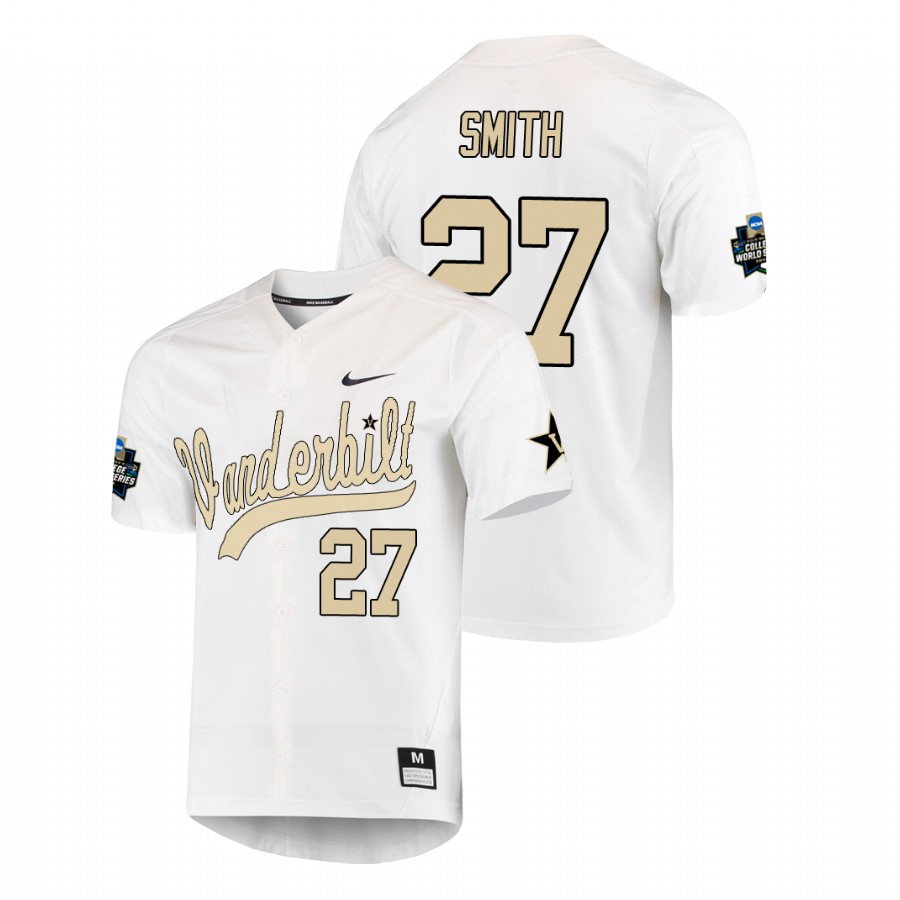 men's vanderbilt commodores ethan smith baseball college world series white jersey