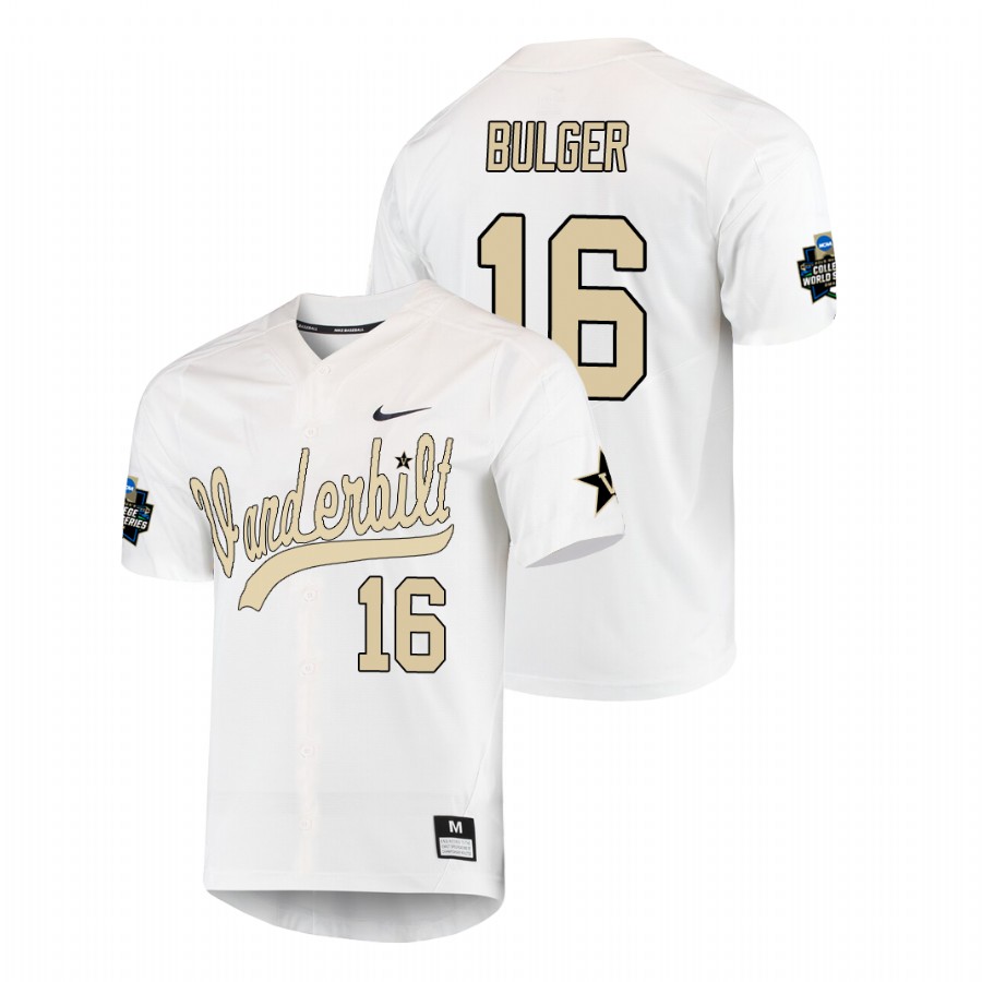 men's vanderbilt commodores jack bulger baseball college world series white jersey