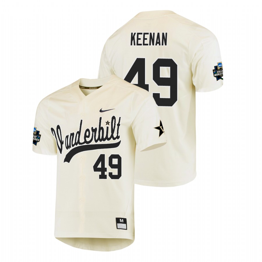 men's vanderbilt commodores ryan keenan baseball college world series cream jersey