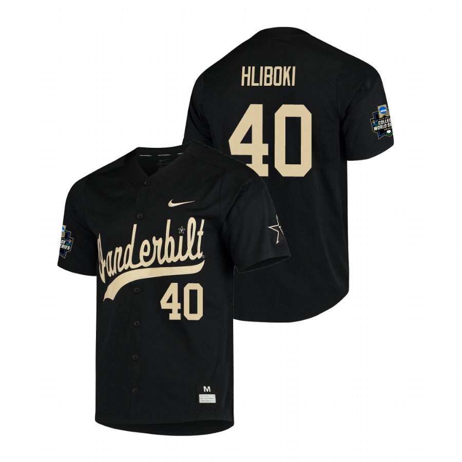 men's vanderbilt commodores sam hliboki baseball college world series black jersey