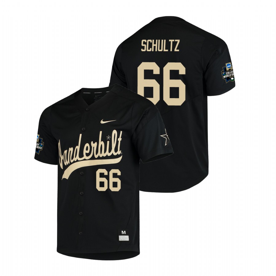 men's vanderbilt commodores thomas schultz baseball college world series black jersey