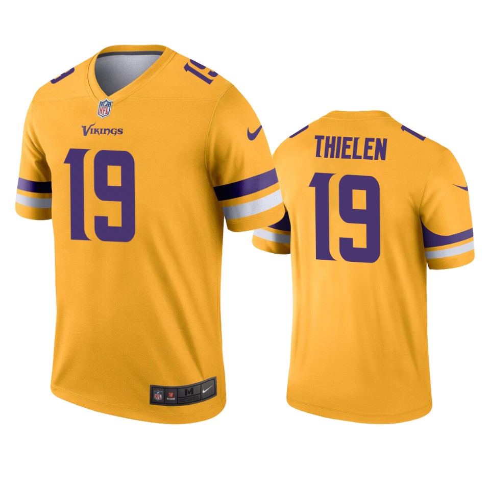 men's vikings adam thielen gold inverted legend jersey