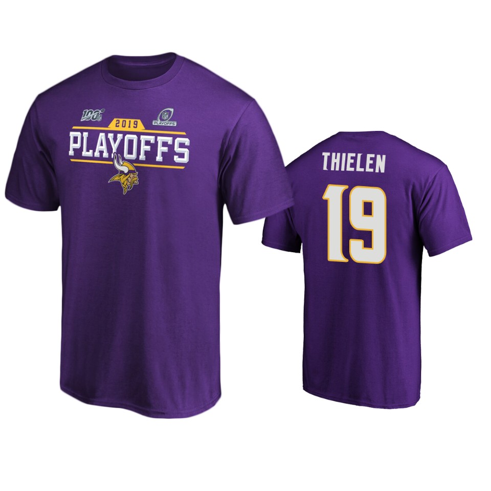 men's vikings adam thielen purple 2019 nfl playoffs chip shot t shirt