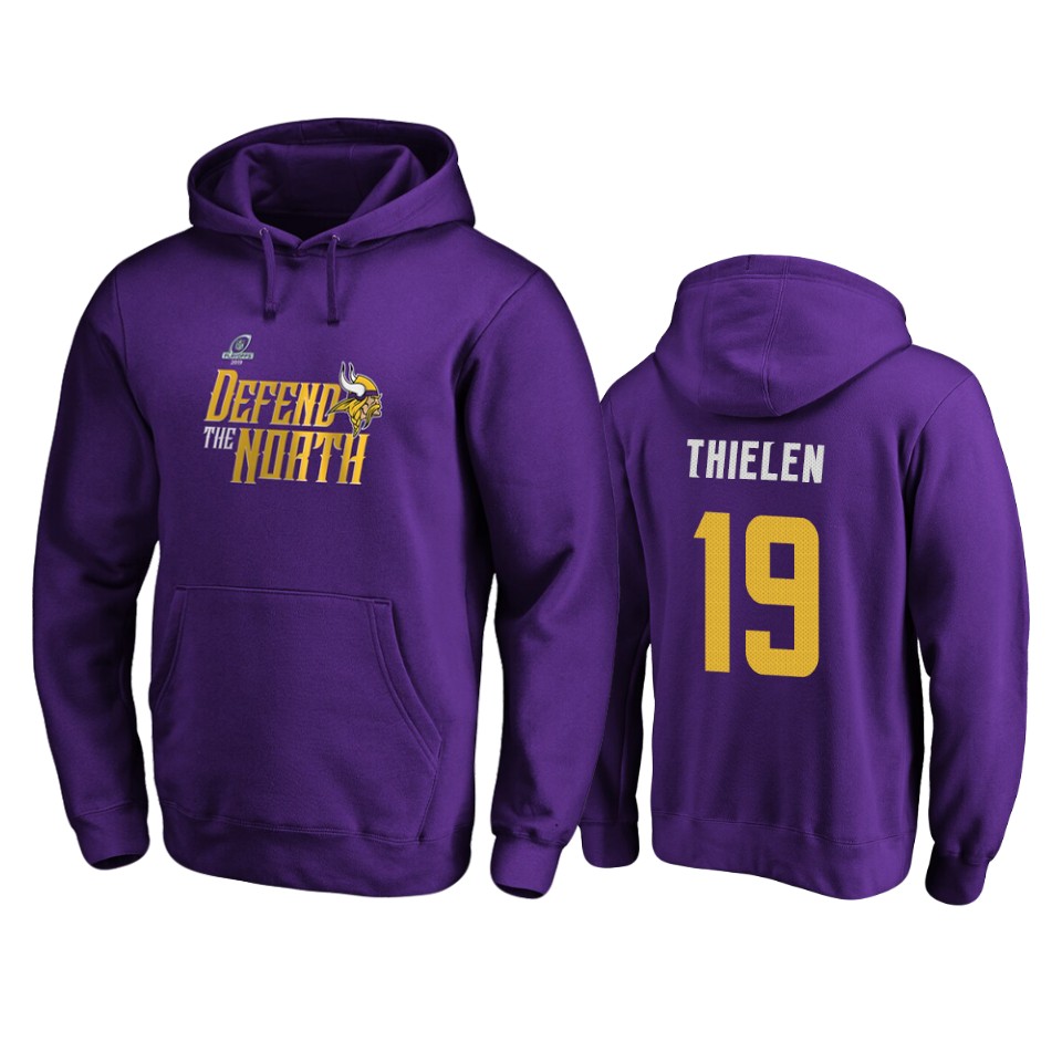 men's vikings adam thielen purple 2019 nfl playoffs hometown checkdown pullover hoodie