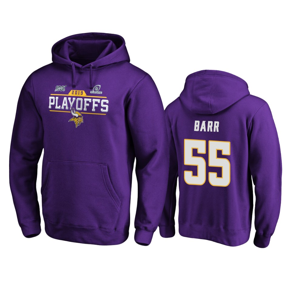 men's vikings anthony barr purple 2019 nfl playoffs chip shot pullover hoodie