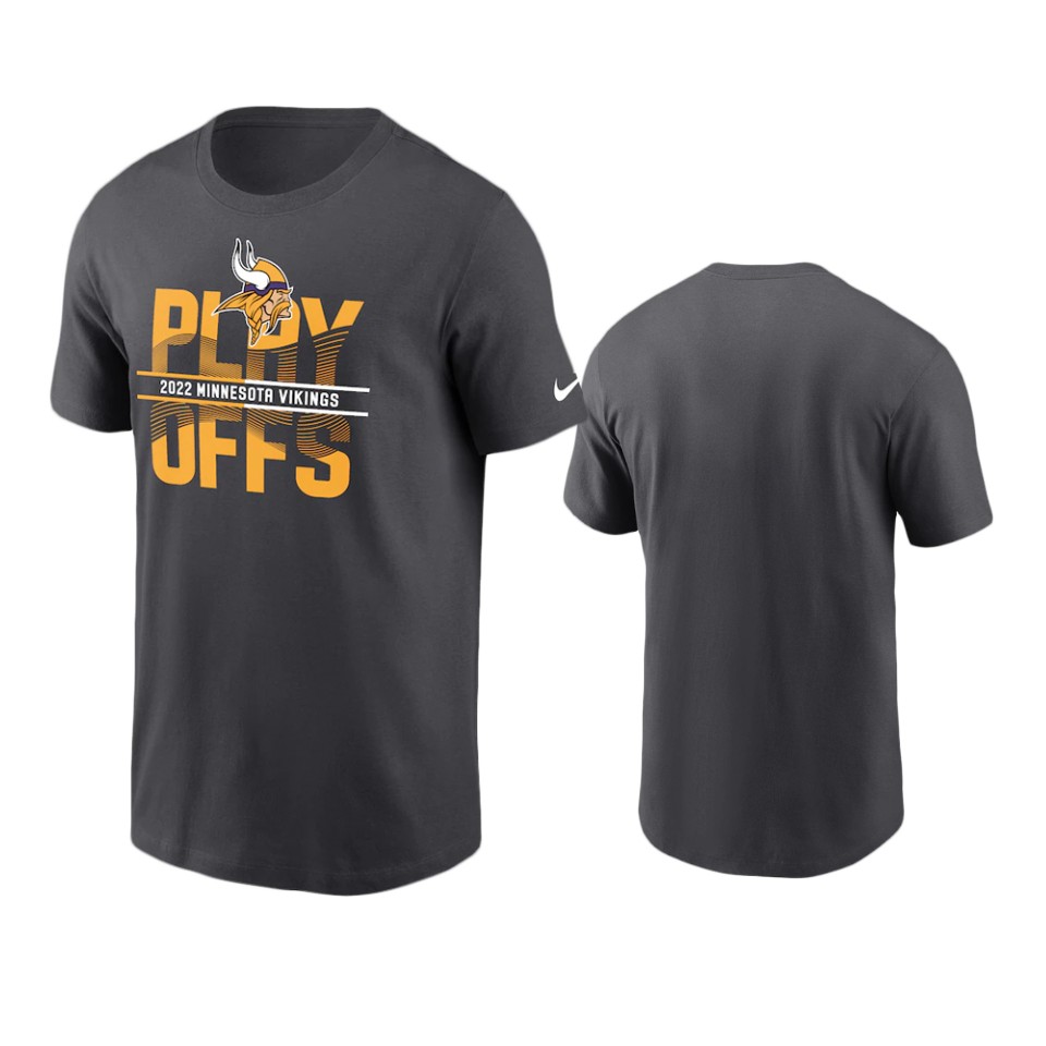 men's vikings anthracite 2022 nfl playoffs iconic t shirt
