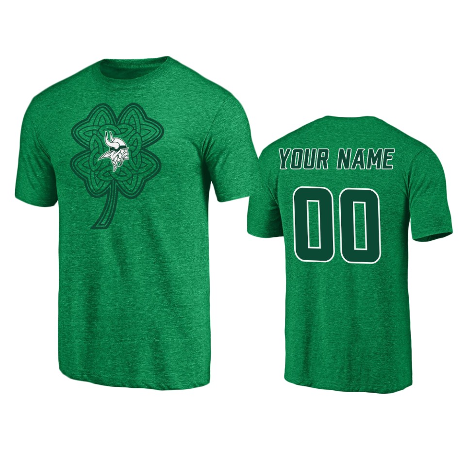 men's vikings custom heathered kelly green st. patrick's day paddy's pride t shirt
