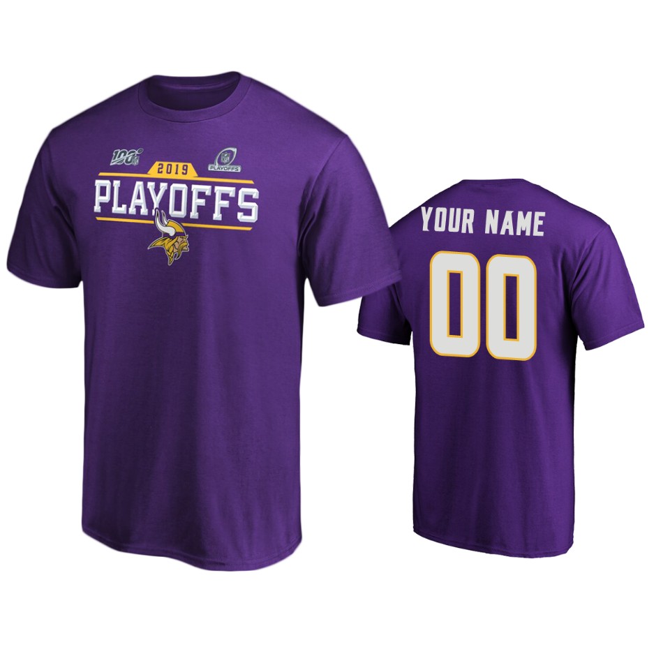 men's vikings custom purple 2019 nfl playoffs chip shot t shirt