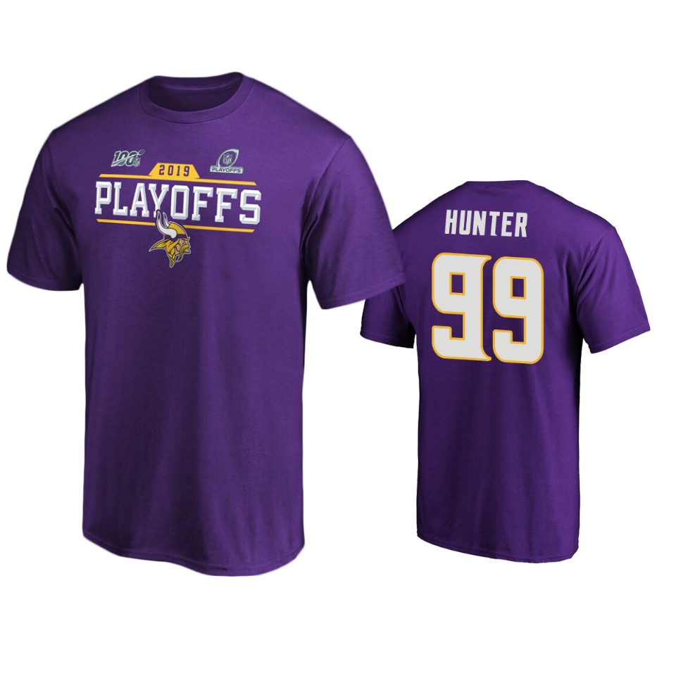 men's vikings danielle hunter purple 2019 nfl playoffs chip shot t shirt