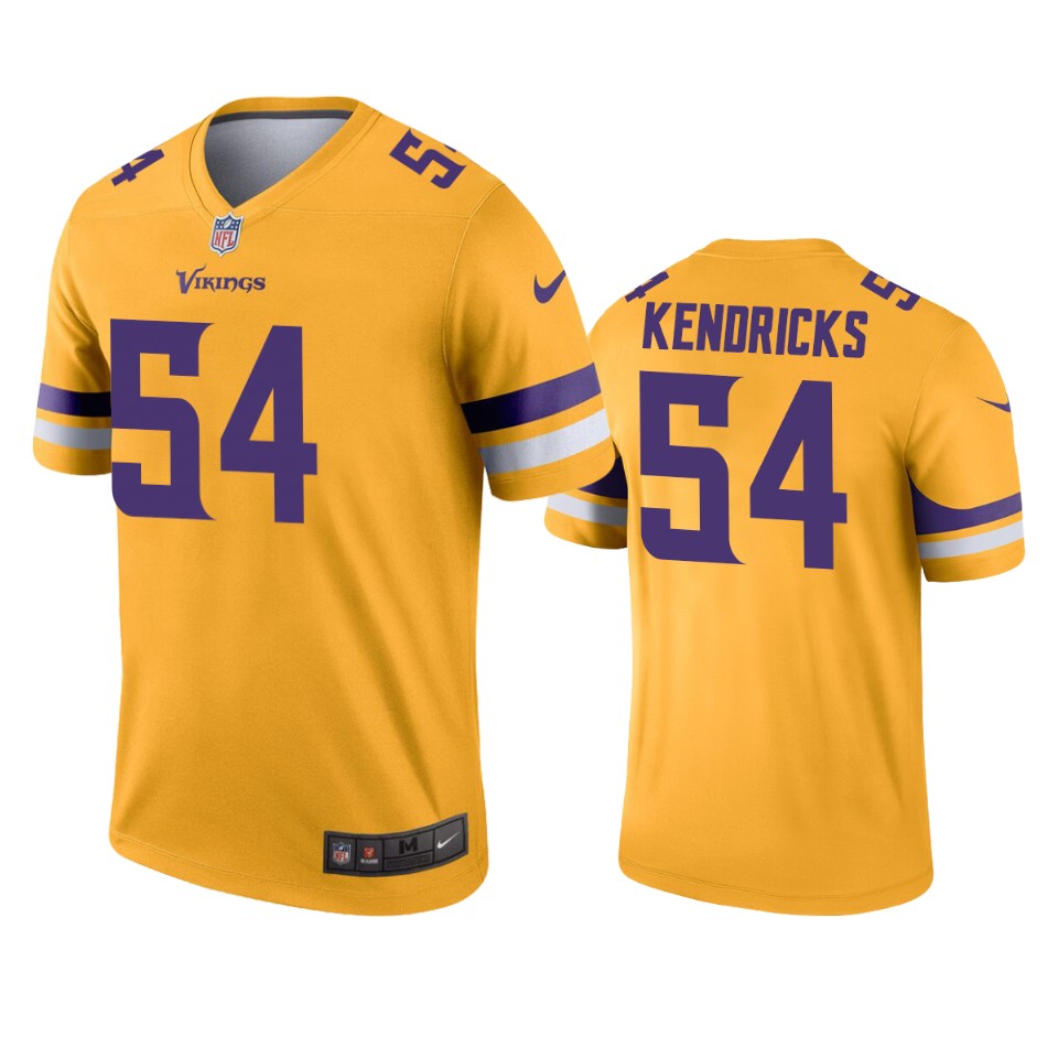 men's vikings eric kendricks gold inverted legend jersey