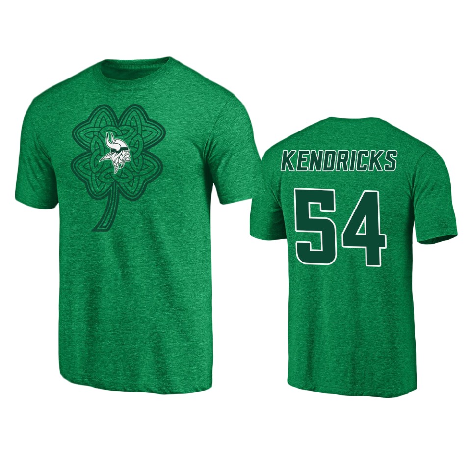 men's vikings eric kendricks heathered kelly green st. patrick's day paddy's pride t shirt