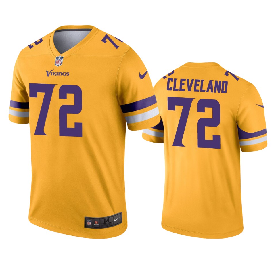 men's vikings ezra cleveland gold inverted legend jersey