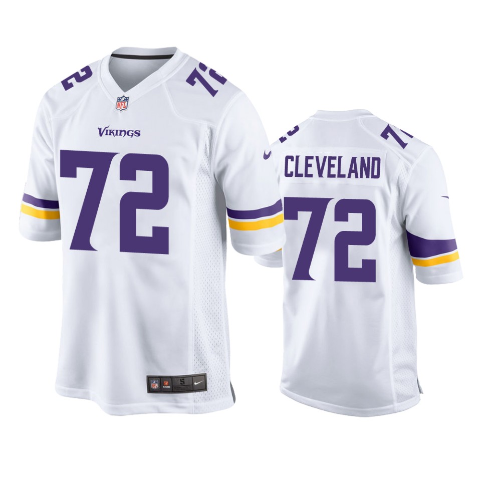 men's vikings ezra cleveland white game jersey
