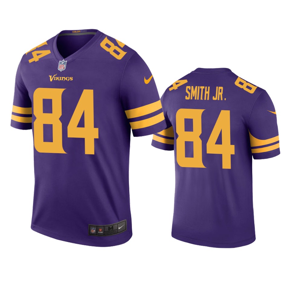men's vikings irv smith jr. purple color rush legend jersey