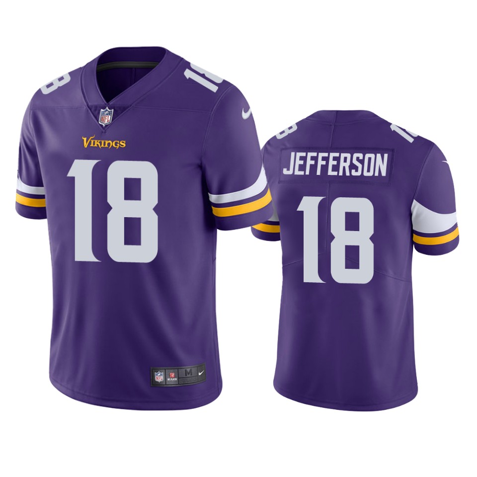 men's vikings justin jefferson purple vapor limited jersey