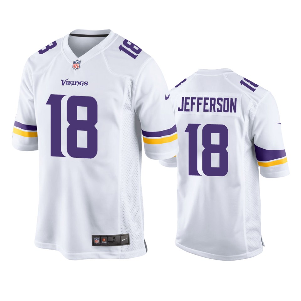 men's vikings justin jefferson white game jersey