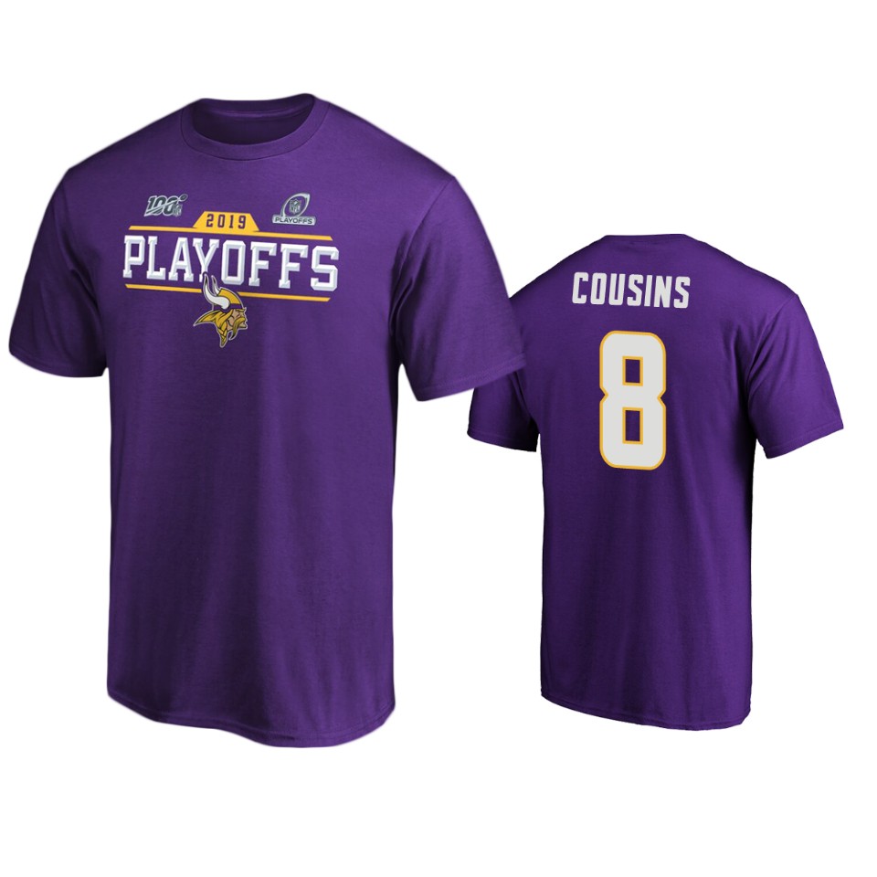 men's vikings kirk cousins purple 2019 nfl playoffs chip shot t shirt