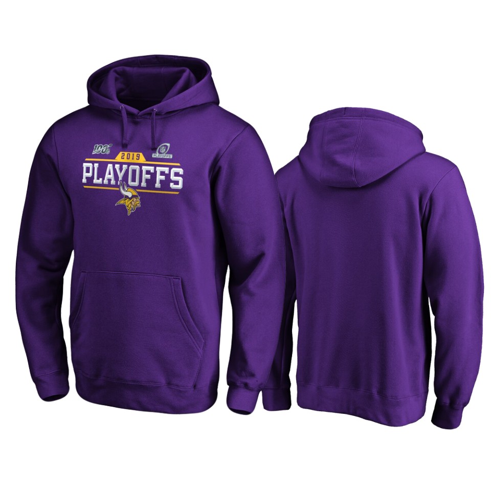men's vikings purple 2019 nfl playoffs chip shot pullover hoodie