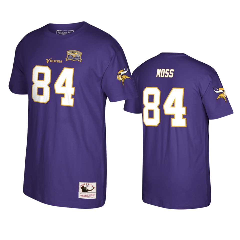 men's vikings randy moss purple 2000 retired player t shirt