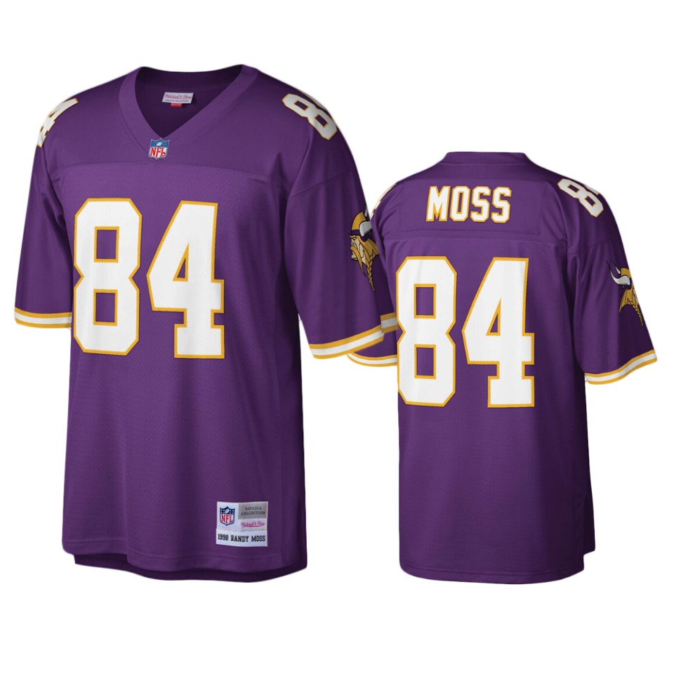men's vikings randy moss purple legacy replica jersey