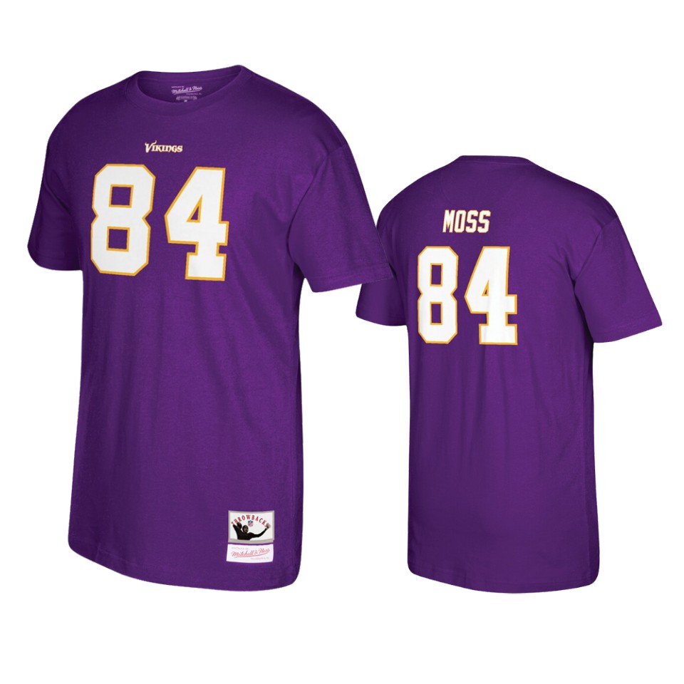 men's vikings randy moss purple retired player t shirt 0a