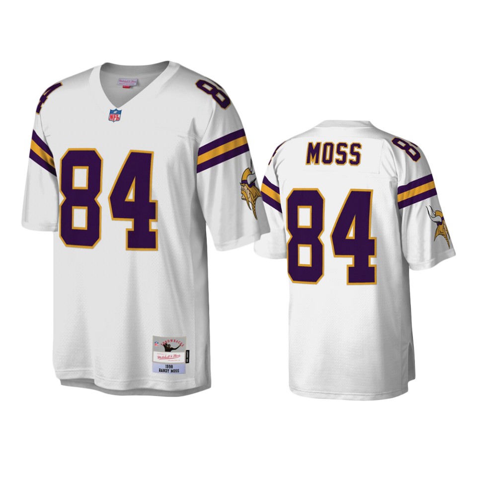 men's vikings randy moss white legacy replica jersey