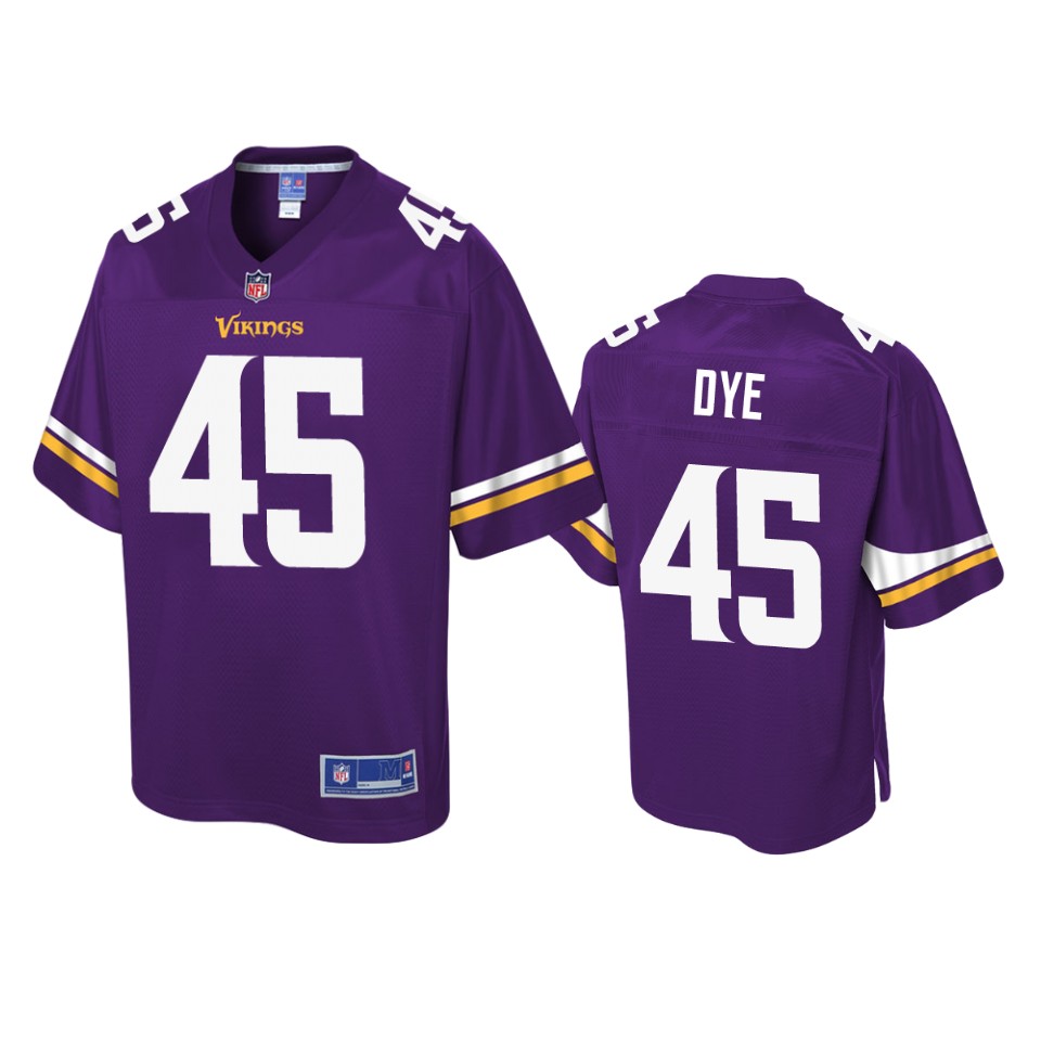 men's vikings troy dye purple pro line jersey