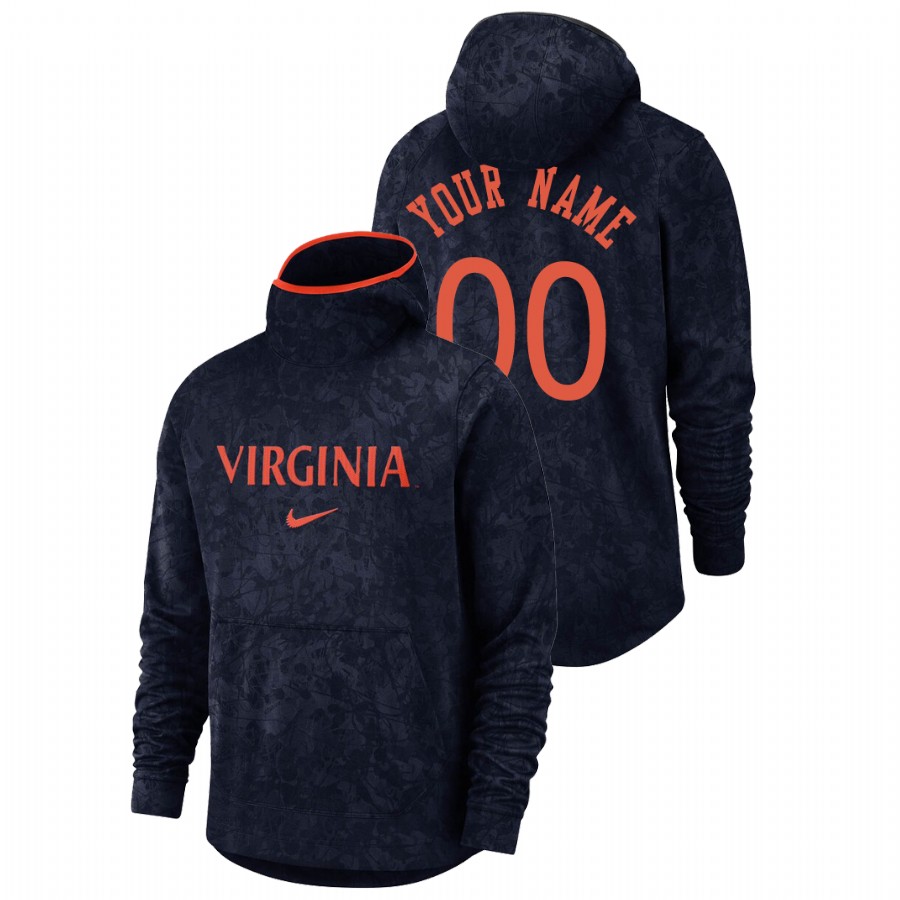 men's virginia cavaliers custom team logo pullover navy basketball spotlight hoodie