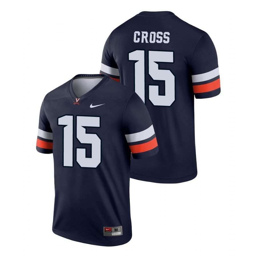 men's virginia cavaliers de'vante cross navy legend football jersey