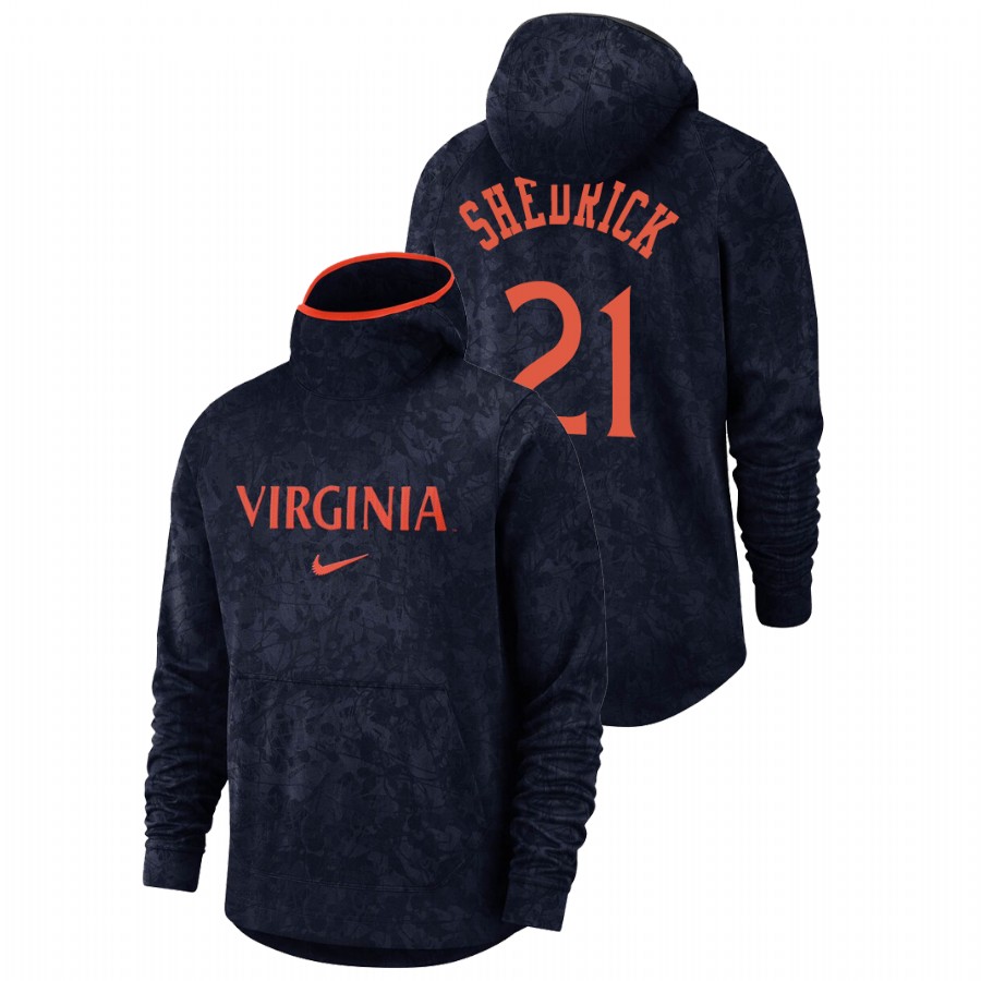 men's virginia cavaliers kadin shedrick team logo pullover navy basketball spotlight hoodie