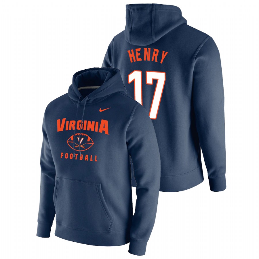 men's virginia cavaliers ra'shaun henry football pullover navy oopty oop hoodie