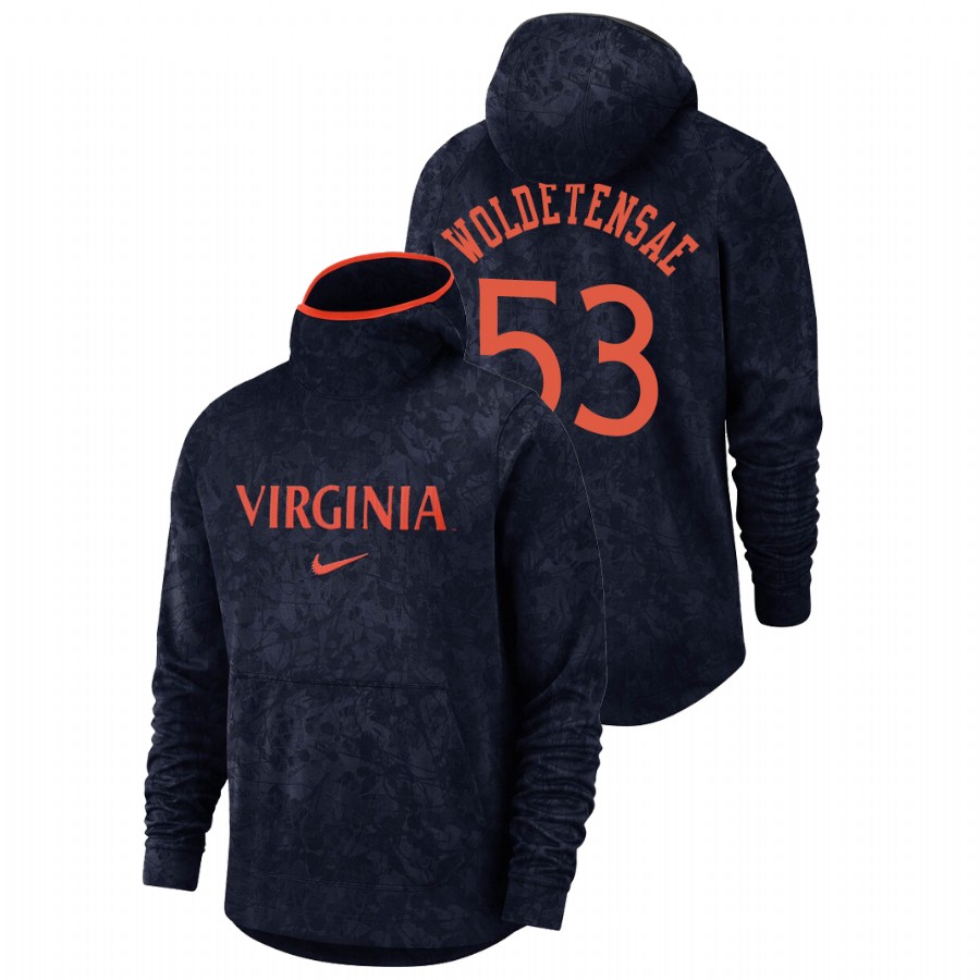 men's virginia cavaliers tomas woldetensae team logo pullover navy basketball spotlight hoodie