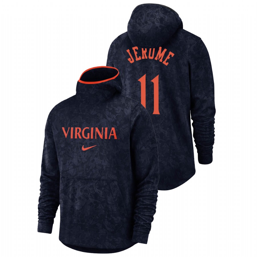 men's virginia cavaliers ty jerome team logo pullover navy basketball spotlight hoodie