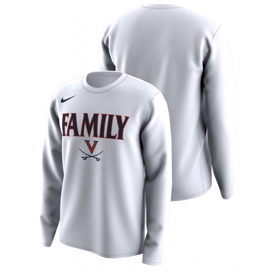 men's virginia cavaliers white family on court legend basketball long sleeve t shirt