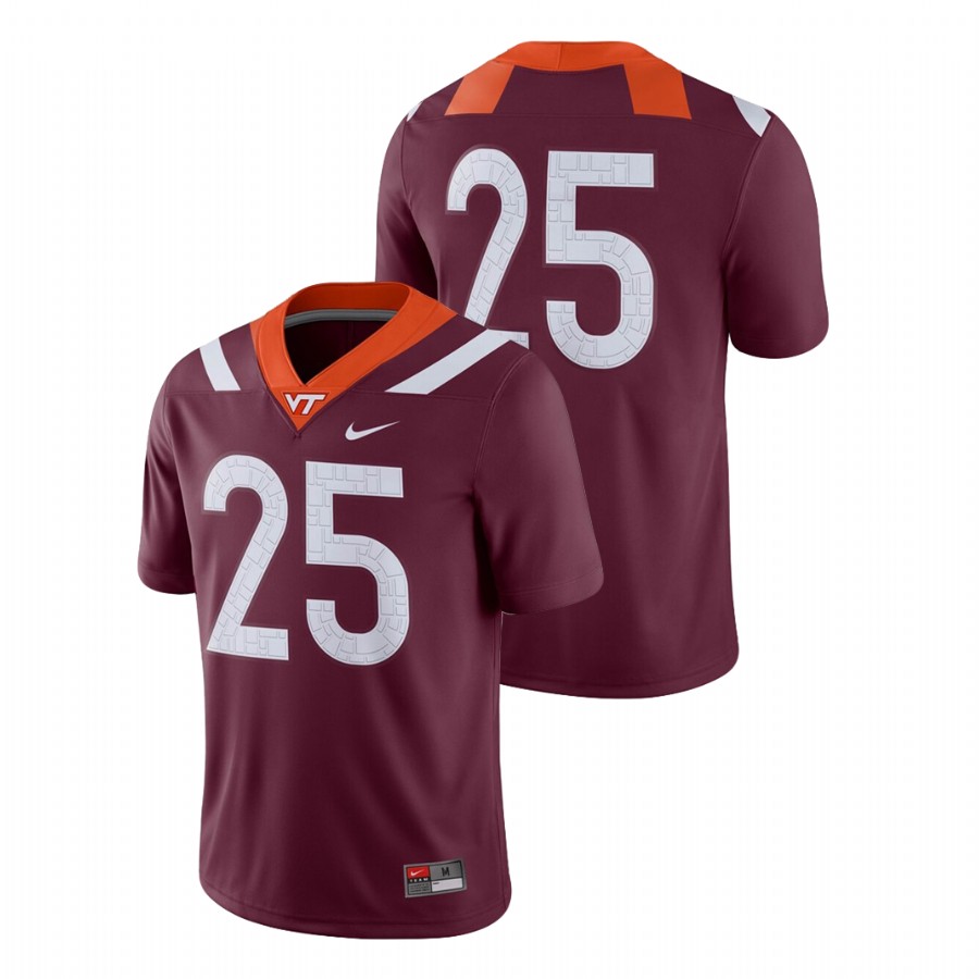 men's virginia tech hokies 25 maroon game college football jersey