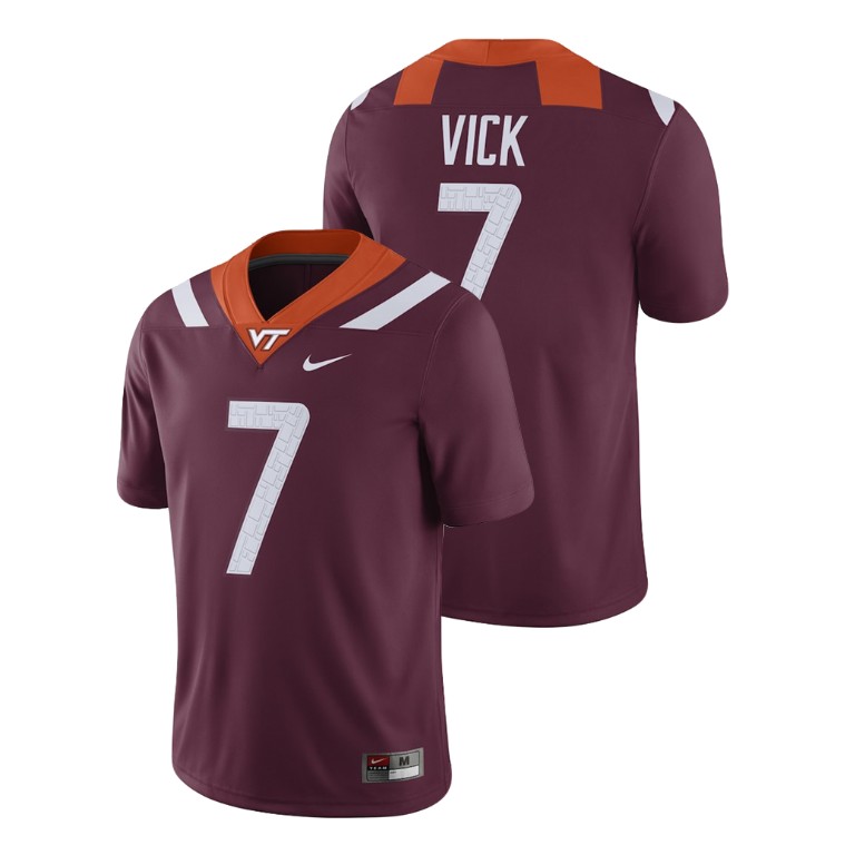 men's virginia tech hokies 7 michael vick maroon alumni football game player jersey
