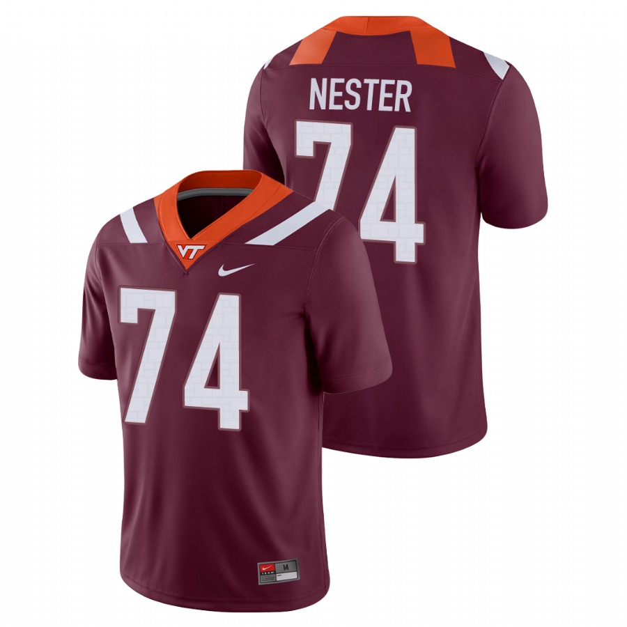 men's virginia tech hokies doug nester maroon game football jersey